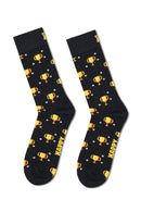 Happy Socks Male Black Mug Patterned Cotton Socks | Derimod Happy Socks Male Black Mug Patterned Cotton Socks | Derimod