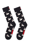 Happy Socks Kadın Siyah Kuğu Desenli Pamuklu Çorap | Derimod Happy Socks Kadın Siyah Kuğu Desenli Pamuklu Çorap | Derimod