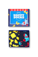 Happy Socks Male Navy Patterned Cotton 2-Pack Sock Set | Derimod Happy Socks Male Navy Patterned Cotton 2-Pack Sock Set | Derimod