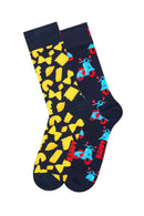 Happy Socks Male Navy Patterned Cotton 2-Pack Sock Set | Derimod Happy Socks Male Navy Patterned Cotton 2-Pack Sock Set | Derimod