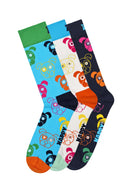 Happy Socks Erkek Çok Renkli Desenli Pamuklu 3’lü Çorap Seti | Derimod Happy Socks Erkek Çok Renkli Desenli Pamuklu 3’lü Çorap Seti | Derimod