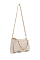 Woman Cream Long Strap Printed Clutch Bag | Derimod Woman Cream Long Strap Printed Clutch Bag | Derimod