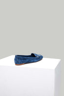 Blue Suede Women's Leather Loafer | Derimod Blue Suede Women's Leather Loafer | Derimod