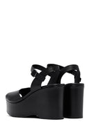 Women's Black Ankle Buckle High Heeled Leather Sandals | Derimod Women's Black Ankle Buckle High Heeled Leather Sandals | Derimod