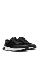 Erkek Siyah Kalın Tabanlı Bağcıklı Süet Deri Sneaker | Derimod Erkek Siyah Kalın Tabanlı Bağcıklı Süet Deri Sneaker | Derimod