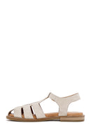 Women's Mink Suede Leather Sandals with Buckle Ankle | Derimod Women's Mink Suede Leather Sandals with Buckle Ankle | Derimod