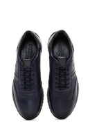 Erkek Lacivert Bağcıklı Deri Sneaker | Derimod Erkek Lacivert Bağcıklı Deri Sneaker | Derimod