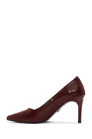 Women's Black Thin Heeled Leather Stiletto | Derimod Women's Black Thin Heeled Leather Stiletto | Derimod