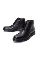 Men's Black Leather Zippered Casual Boots | Derimod Men's Black Leather Zippered Casual Boots | Derimod