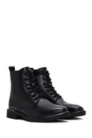Women's Black Lace-Up Zipper Detailed Combat Boots | Derimod Women's Black Lace-Up Zipper Detailed Combat Boots | Derimod