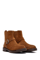 Women's Tan Suede Leather Chelsea Boots | Derimod Women's Tan Suede Leather Chelsea Boots | Derimod