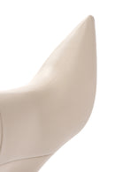 Women's Beige Thin Heeled Leather Boots | Derimod Women's Beige Thin Heeled Leather Boots | Derimod