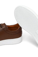 Men's Tan Lace-Up Thick Sole Leather Sneaker | Derimod Men's Tan Lace-Up Thick Sole Leather Sneaker | Derimod