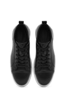 Erkek Siyah Bağcıklı Deri Sneaker | Derimod Erkek Siyah Bağcıklı Deri Sneaker | Derimod