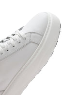 Erkek Beyaz Bağcıklı Kalın Tabanlı Deri Sneaker | Derimod Erkek Beyaz Bağcıklı Kalın Tabanlı Deri Sneaker | Derimod