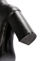 Women's Black Zippered Thick High Heel Leather Boots | Derimod Women's Black Zippered Thick High Heel Leather Boots | Derimod
