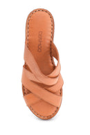Women's Comfort Wedge Heel Leather Slippers | Derimod Women's Comfort Wedge Heel Leather Slippers | Derimod
