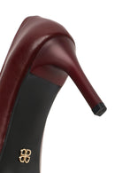 Women's Burgundy Thin Heeled Leather Stiletto | Derimod Women's Burgundy Thin Heeled Leather Stiletto | Derimod