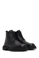 Men's Black Zippered Leather Boots | Derimod Men's Black Zippered Leather Boots | Derimod