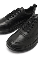 Erkek Siyah Bağcıklı Deri Sneaker | Derimod Erkek Siyah Bağcıklı Deri Sneaker | Derimod