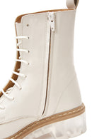 Women's Beige Leather Boots | Derimod Women's Beige Leather Boots | Derimod