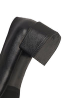 Women's Black Thick Short Heel Leather Shoe | Derimod Women's Black Thick Short Heel Leather Shoe | Derimod