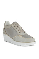 Geox Women's Beige Ilde Wedge Heel Sneaker | Derimod Geox Women's Beige Ilde Wedge Heel Sneaker | Derimod