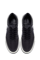 Erkek Siyah Bağcıklı Deri Sneaker | Derimod Erkek Siyah Bağcıklı Deri Sneaker | Derimod