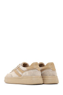 Women's Beige Lace-up Suede Leather Sneaker | Derimod Women's Beige Lace-up Suede Leather Sneaker | Derimod