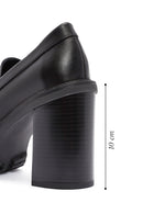 Kadın Siyah Kalın Topuklu Deri Maskülen Loafer | Derimod Kadın Siyah Kalın Topuklu Deri Maskülen Loafer | Derimod