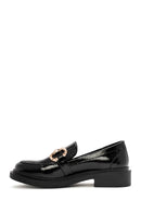 Kadın Siyah Toka Detaylı Rugan Maskülen Loafer | Derimod Kadın Siyah Toka Detaylı Rugan Maskülen Loafer | Derimod