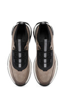 Men's Mink Lace-Up Nubuck Leather Casual Sneaker | Derimod Men's Mink Lace-Up Nubuck Leather Casual Sneaker | Derimod