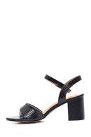 Women's Black Thick Heeled Sandals | Derimod Women's Black Thick Heeled Sandals | Derimod