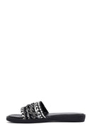 Woman Black Stone Slippers | Derimod Woman Black Stone Slippers | Derimod