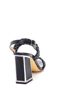 Women's Black Thick Heeled Sandals | Derimod Women's Black Thick Heeled Sandals | Derimod
