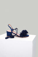 Blue Women's Heeled Sandals with Ankle Strap and Tassels | Derimod Blue Women's Heeled Sandals with Ankle Strap and Tassels | Derimod