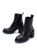Women's Black Leather Zippered Heeled Boots | Derimod Women's Black Leather Zippered Heeled Boots | Derimod