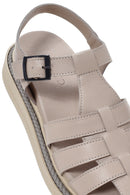 Kadın Vizon Bantlı Deri Comfort Sandalet | Derimod Kadın Vizon Bantlı Deri Comfort Sandalet | Derimod