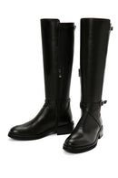 Women's Black Buckle Zippered Leather Boots | Derimod Women's Black Buckle Zippered Leather Boots | Derimod