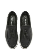 Men's Black Tasseled Leather Casual Loafer | Derimod Men's Black Tasseled Leather Casual Loafer | Derimod