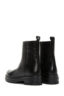 Women's Black Leather Zippered Thick Soled Boots | Derimod Women's Black Leather Zippered Thick Soled Boots | Derimod