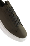 Erkek Haki Bağcıklı Nubuk Deri Sneaker | Derimod Erkek Haki Bağcıklı Nubuk Deri Sneaker | Derimod