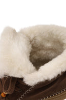 Woman Dark Mink Lace-Up Thick-Soled Suede Teddy Boots | Derimod Woman Dark Mink Lace-Up Thick-Soled Suede Teddy Boots | Derimod