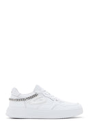 Alberto Guardiani Kadın Beyaz Zincirli Deri Sneaker | Derimod Alberto Guardiani Kadın Beyaz Zincirli Deri Sneaker | Derimod