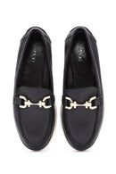 Women's Black Buckle Detail Comfort Loafer | Derimod Women's Black Buckle Detail Comfort Loafer | Derimod