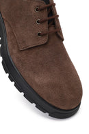 Men's Brown Lace-Up Thick-Soled Suede Leather Casual Shoes | Derimod Men's Brown Lace-Up Thick-Soled Suede Leather Casual Shoes | Derimod