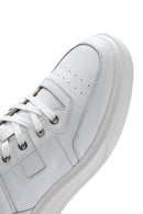 Erkek Beyaz Bağcıklı Deri Sneaker | Derimod Erkek Beyaz Bağcıklı Deri Sneaker | Derimod