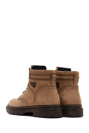 Men's Mink Lace-up Nubuck Leather Boot | Derimod Men's Mink Lace-up Nubuck Leather Boot | Derimod
