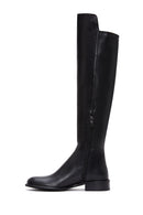 Woman Black Zippered Leather Boot | Derimod Woman Black Zippered Leather Boot | Derimod