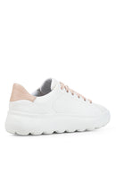 Geox Women's White Leather Spherica Ec4.1 Thick Soled Sneaker | Derimod Geox Women's White Leather Spherica Ec4.1 Thick Soled Sneaker | Derimod